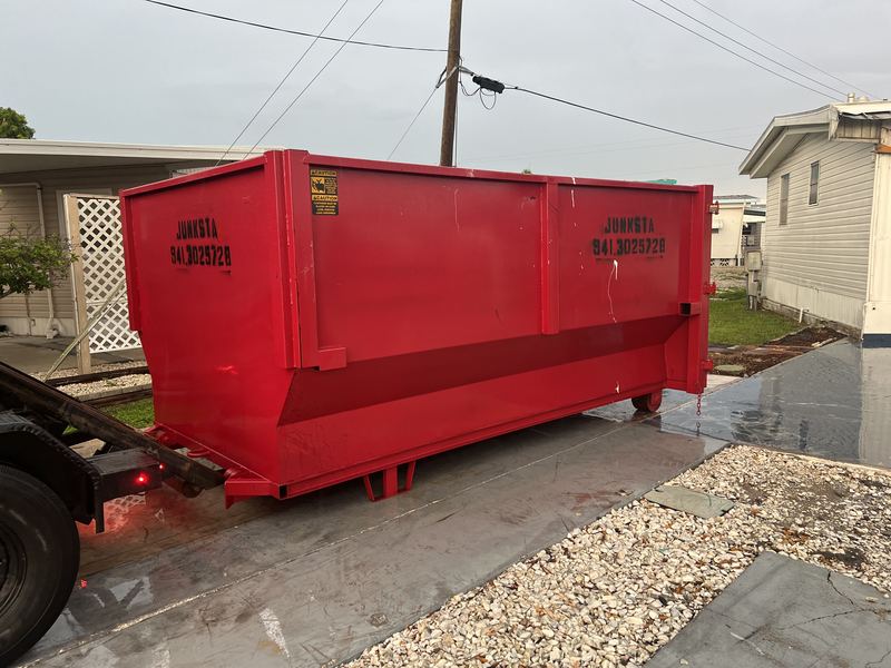 Junksta dumpster rental at a Bradenton-area home renovation
